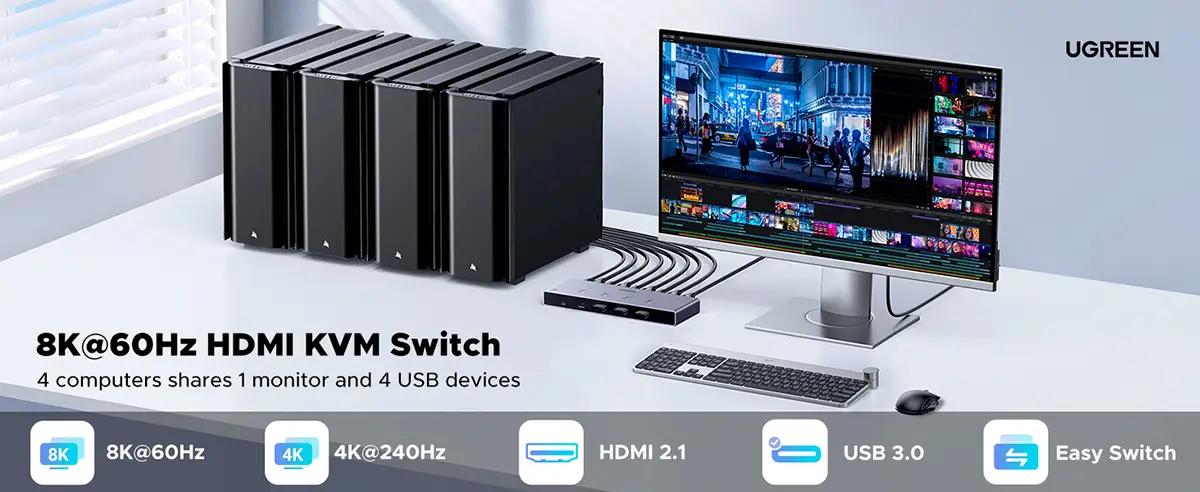 UGREEN AK701 (55397) 4 In 1 Out HDMI KVM Switch Price in Bangladesh